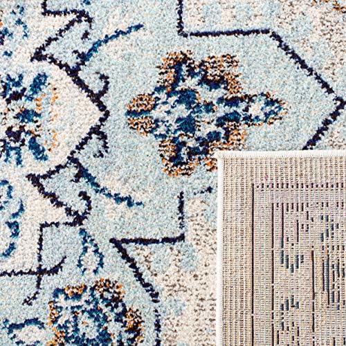 SAFAVIEH Madison Area Rug 8'x10', Traditional Ivory & Light Blue ...