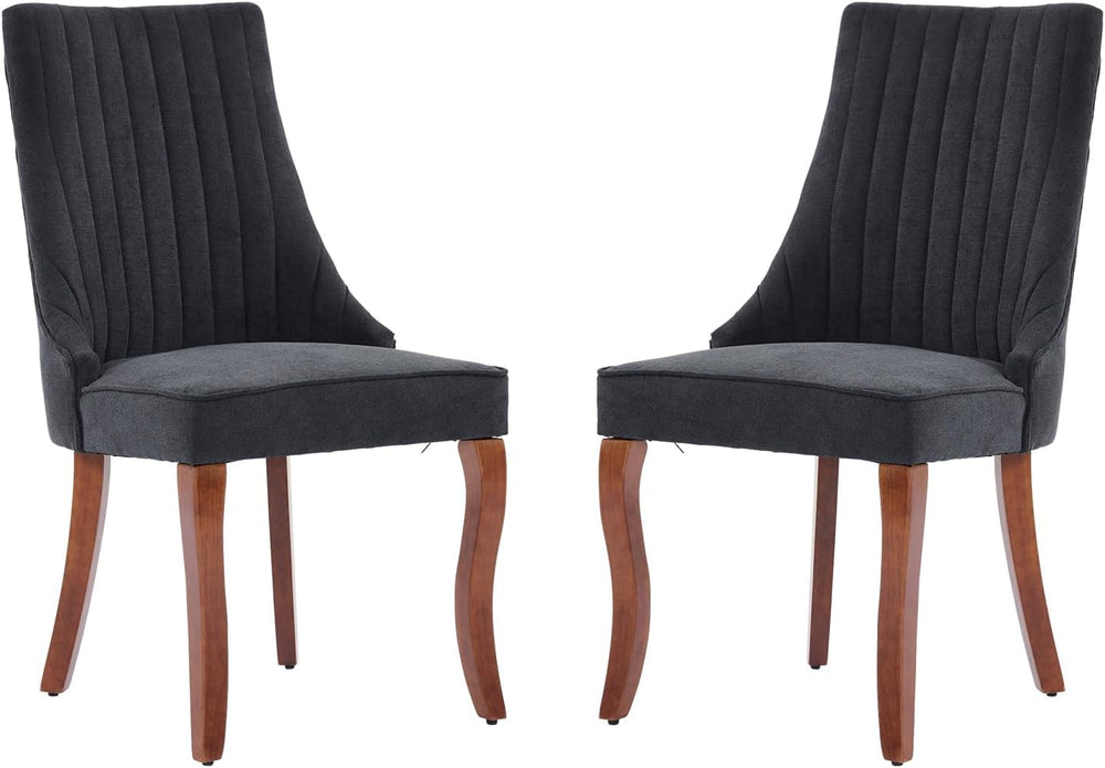 LKTART Upholstered Dining Chairs Set of 2, Solid Wood Kitchen Dining Room Cha...