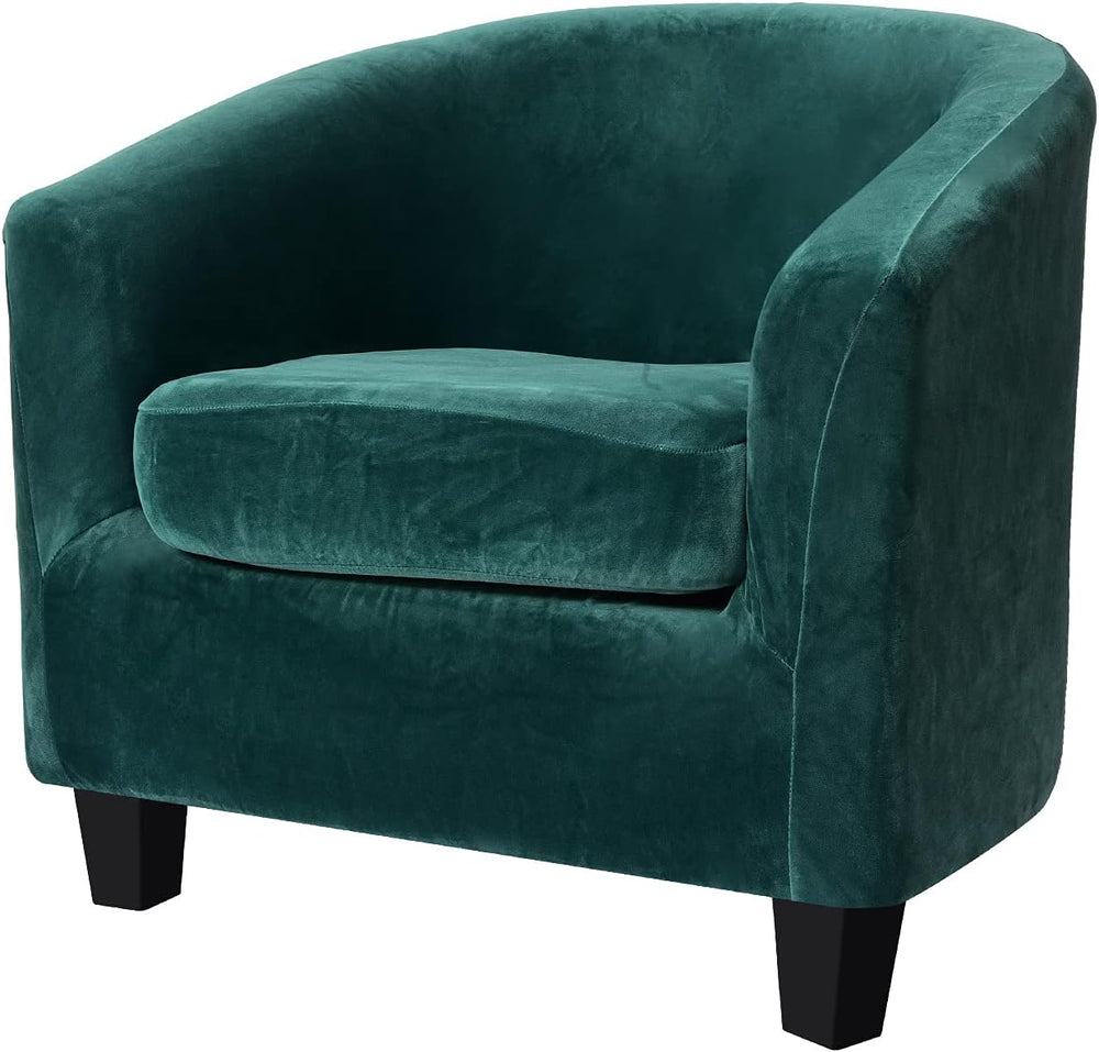 Only Covers, 2 Pieces Velvet Tub Chair Covers with Cushion Cover, Removable S...