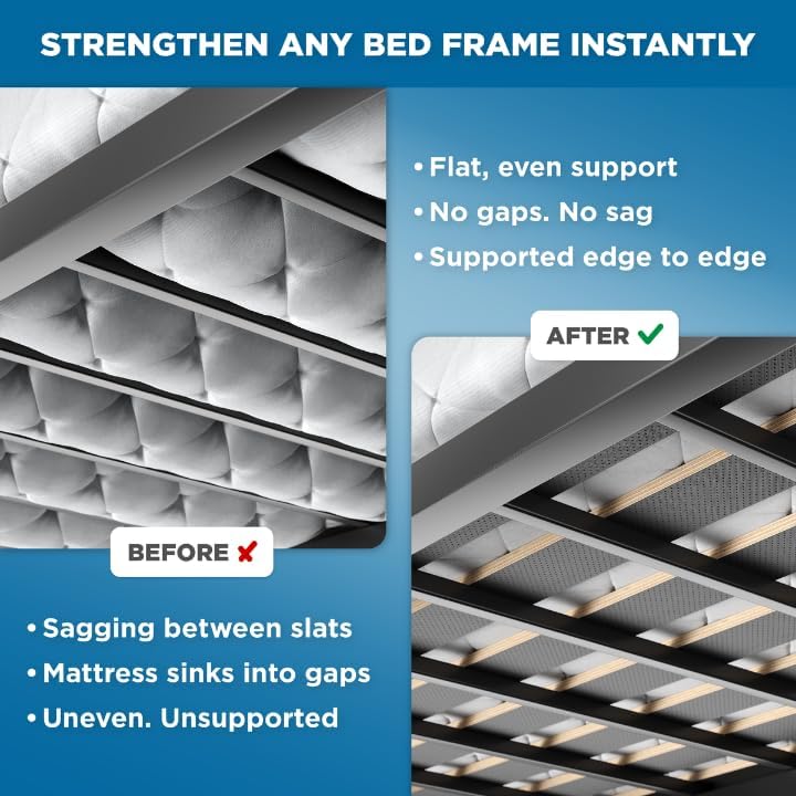 Meliusly Full Bunkie Board 54x75 - Heavy Duty Vertical Wood Bed Slats