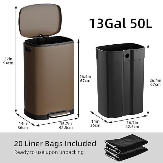 KUK 13 Gallon Kitchen Trash Can