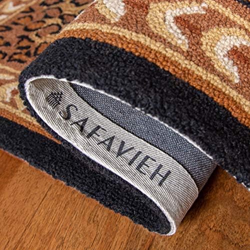 SAFAVIEH Chelsea Collection Area Rug - 6' Round, Black & Brown, Hand-...