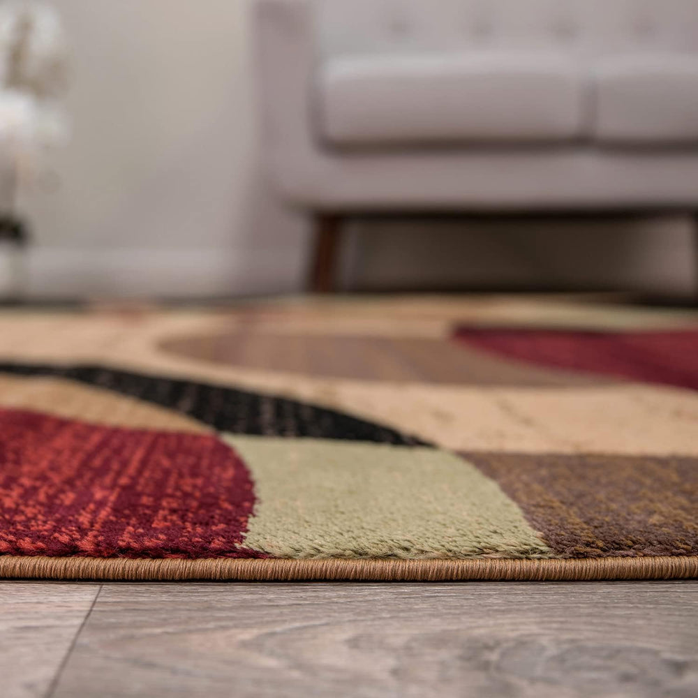Rugshop Abstract Circles Contemporary Area Rug Multi 7'10" x 10'...