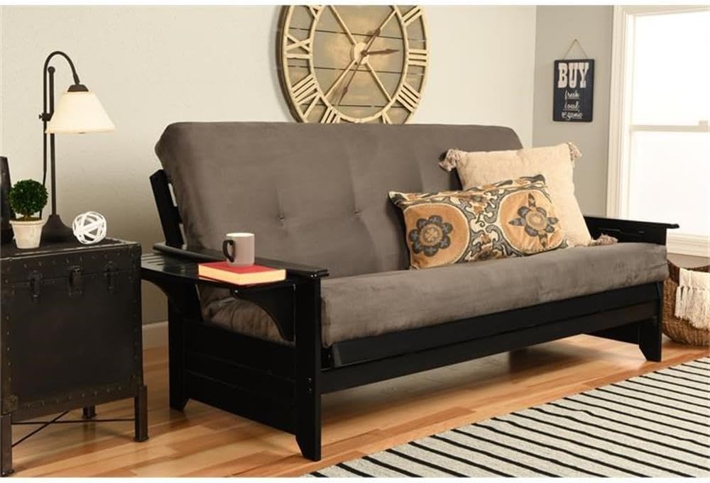 Kodiak Furniture Full-Size Suede Futon Mattress in Gray-Frame Not Included