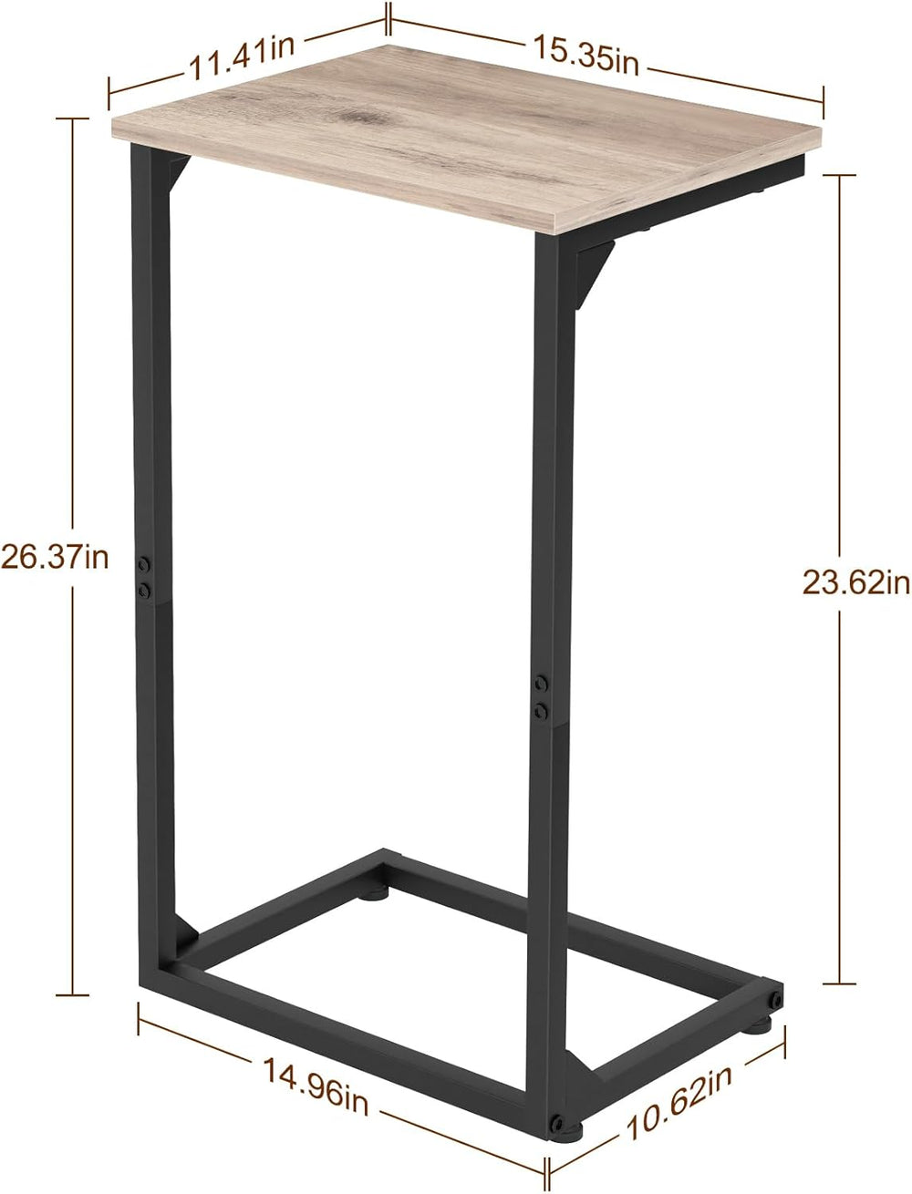 AMHANCIBLE C Shaped End Tables Set of 2, Couch Side Tables that Slide Under S...