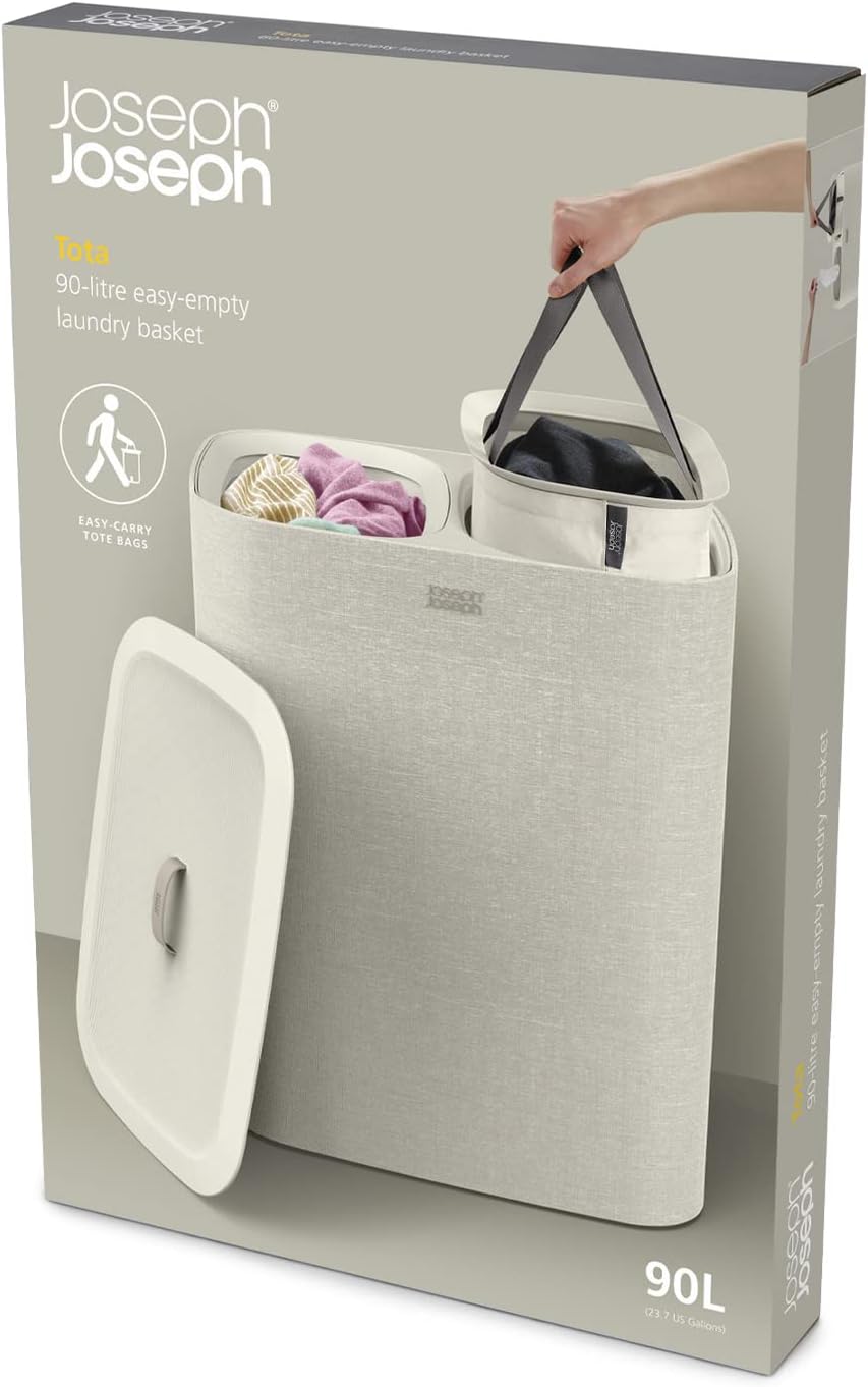 Joseph Joseph Tota 90 liter/23.8 gallon Laundry Hamper Separation Basket with...