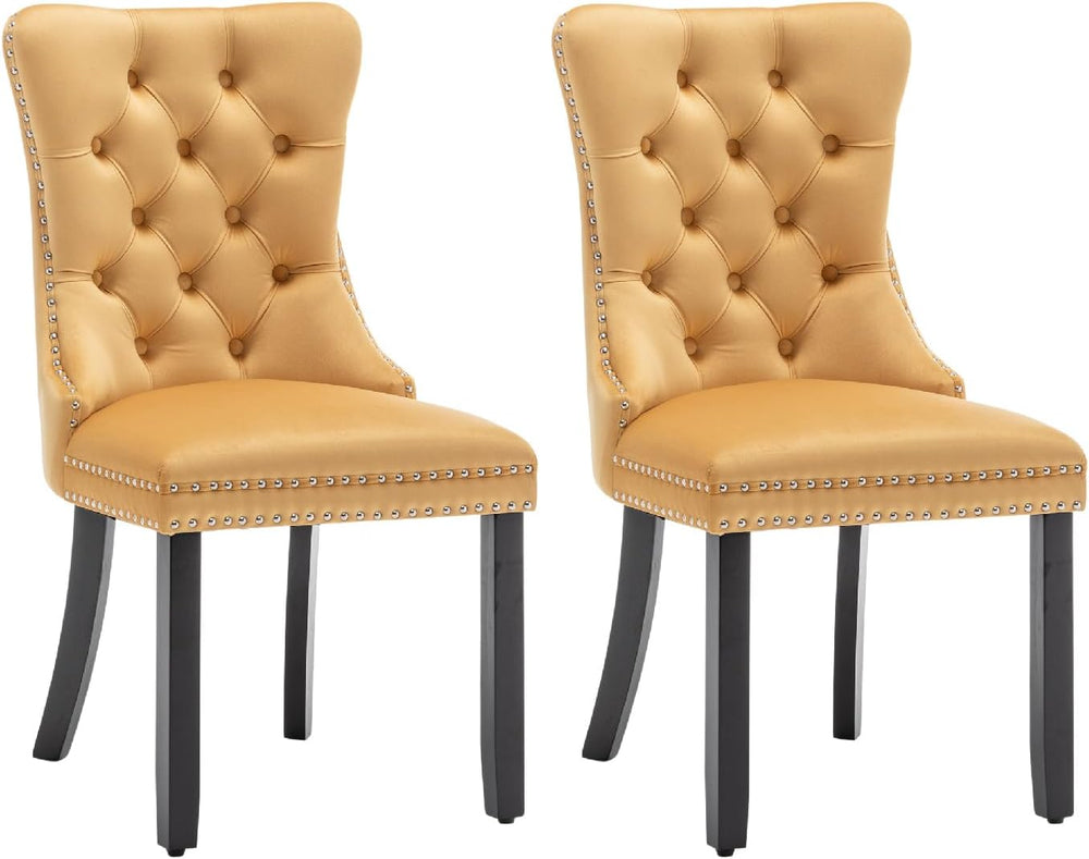 Kiztir Velvet Dining Chairs Set of 2, Upholstered Dining Chairs with Ring Pul...