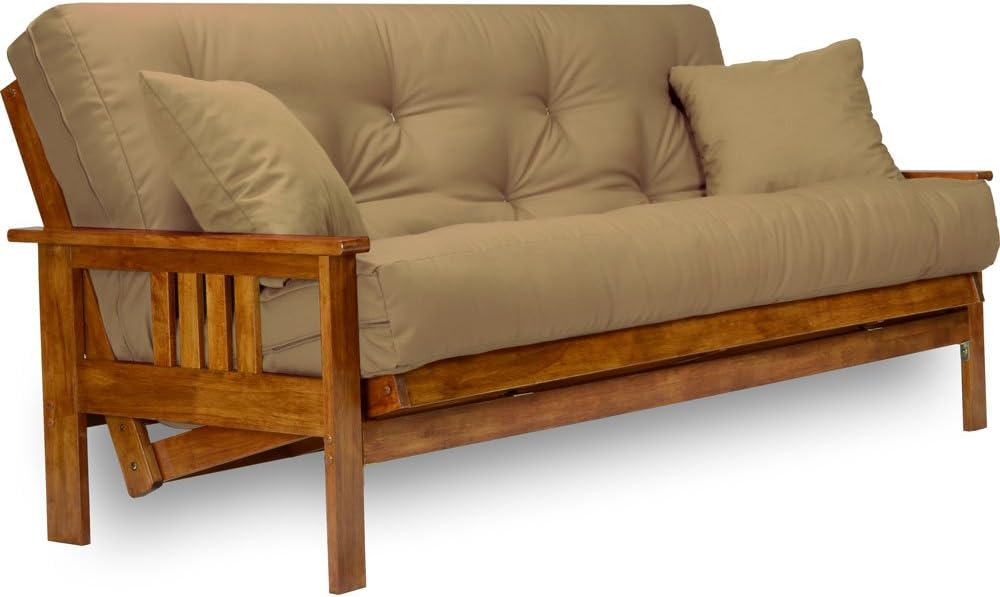 Nirvana Futons Stanford Futon Set - Queen Size, Frame, 8" Mattress, Micr...