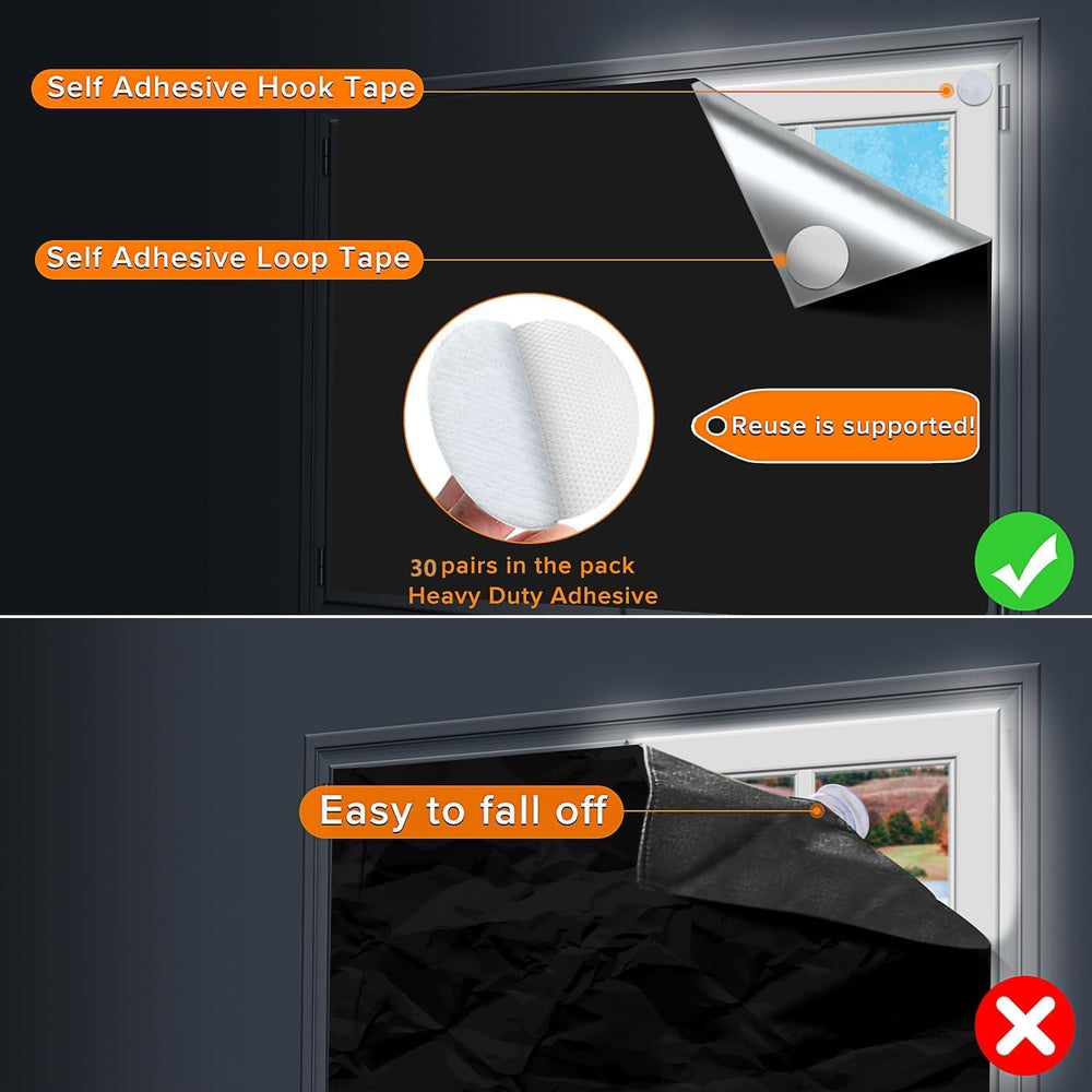 Blackout Curtains 100% Blackout Blinds Window Cover Portable Shades 157x57”