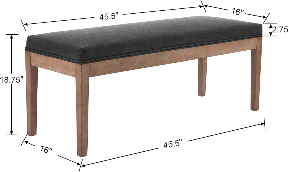 Linen Dining Bench Upholstered Entryway Bench Farmhouse Shoe Bench Seat Ottom...