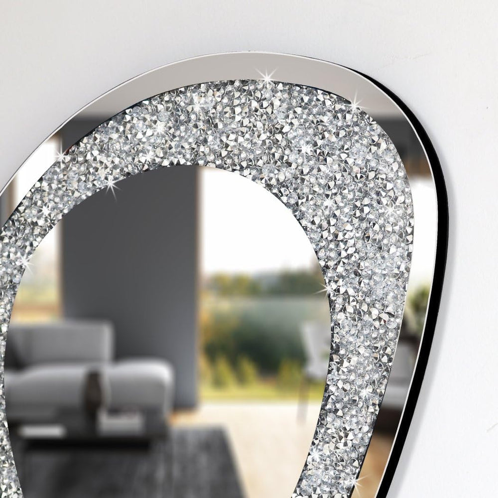 DMDFIRST Modern Irregular Shaped Wall Mirror โ 21.6x16 Inch Decorative Oval D...