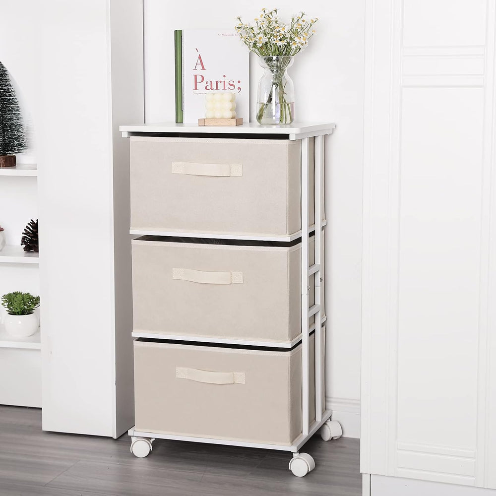 MAX Houser Dresser Tower with 3 Drawers for Bedroom, Fabric Storage Organizer...