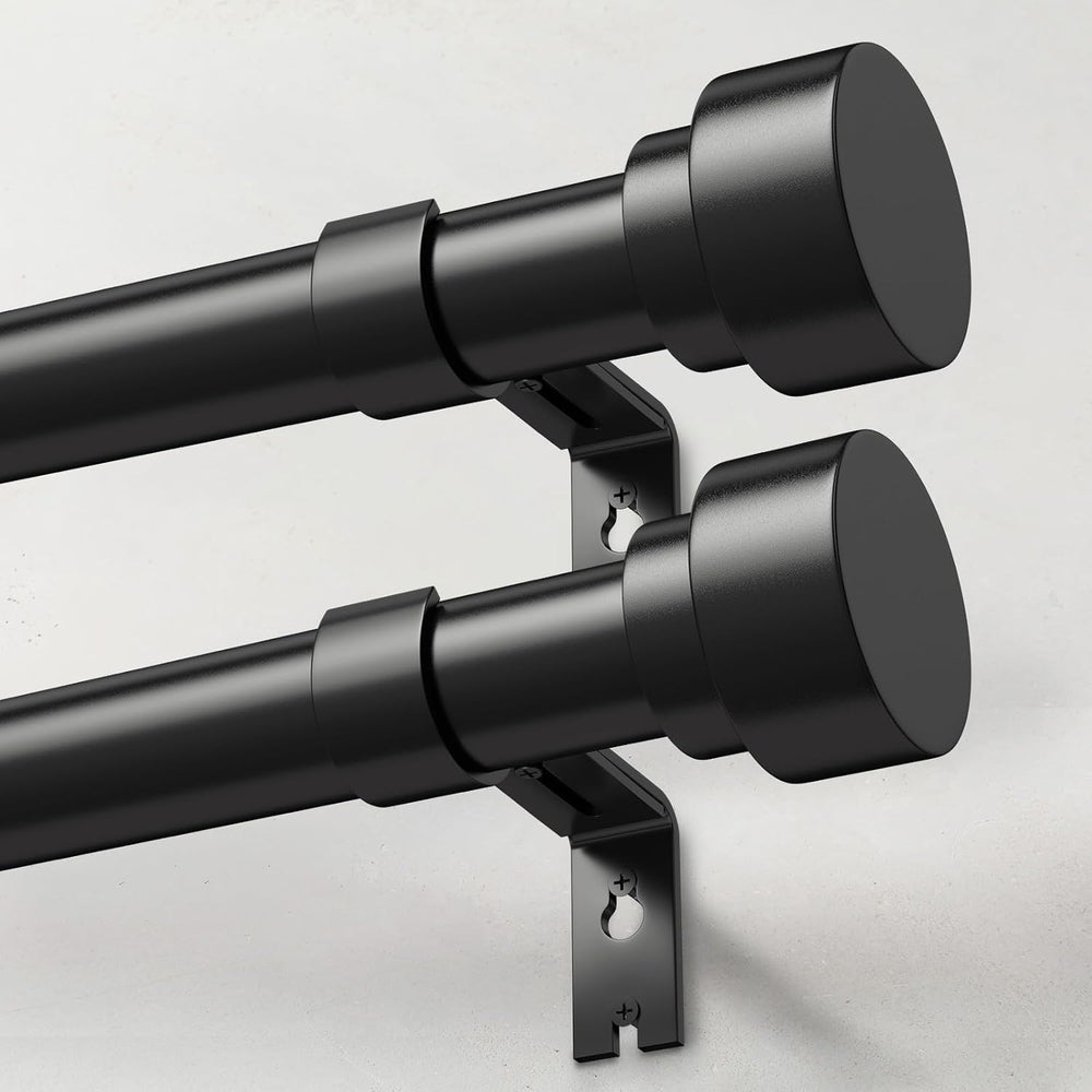 IFELS 2 Pack Heavy Duty Curtain Rods for Windows 28 to 48 Inch, 1 Inch Black ...