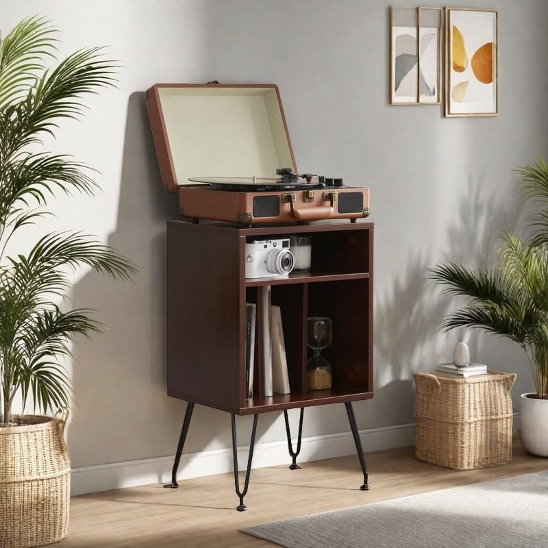 FONTOI Record Player Stand with Storage Space, Turntable Stand Record Player ...
