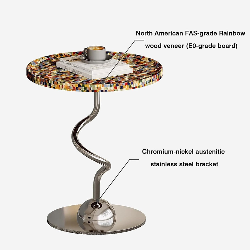 Bedside/Sofa Side Table – Shell-Style Accent Table (Suitable for Living Room,...