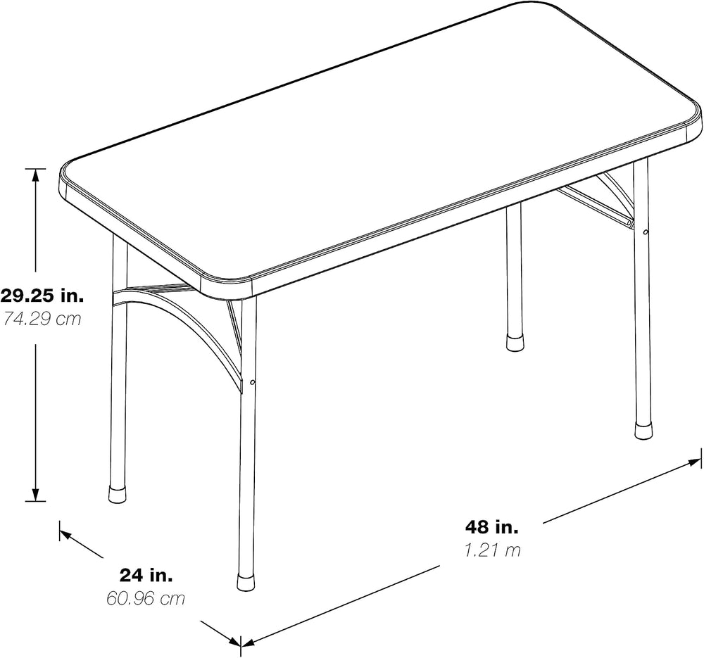 Office Star Resin Multipurpose Rectangle Folding Table for Indoor or Outdoor ...