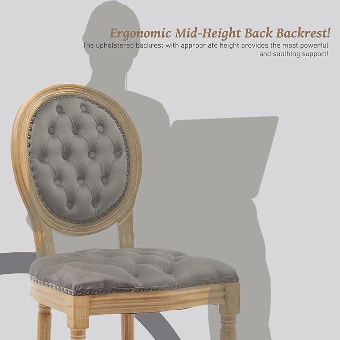 French Country Dining Chairs Set of 2,Farmhouse Upholstered Dining Room Chair...
