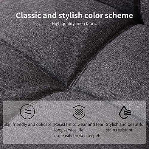 Opoiar Futon Sofa Bed,Small Splitback Linen Fabric Memory Foam Couch,Modern C...