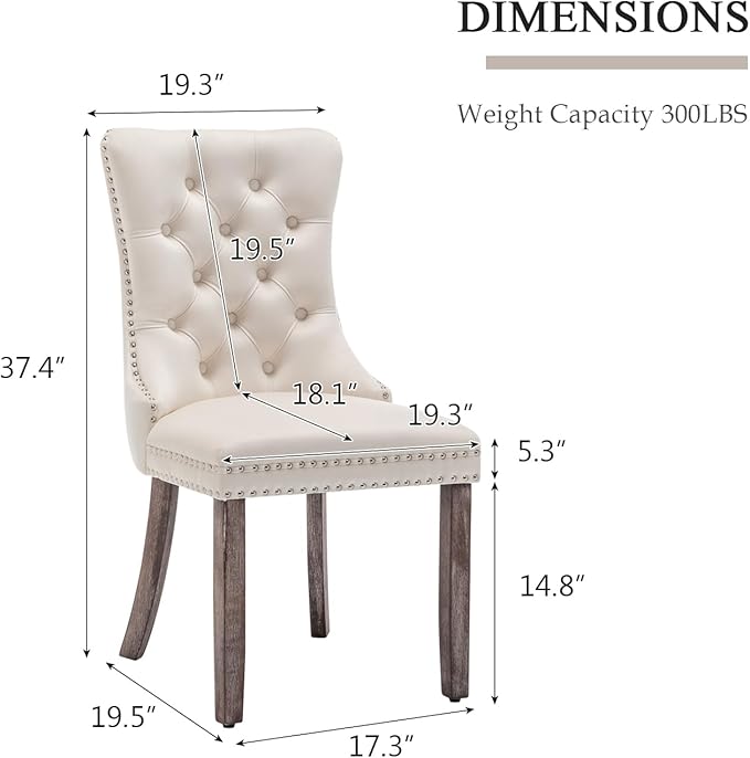 Velvet Dining Chairs Set of 6, Upholstered Dining Room Chairs with Nailhead R...