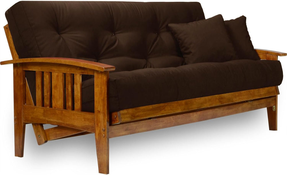 Nirvana Futons Westfield Futon Set - Full Size, Frame, 8" Mattress, Micr...