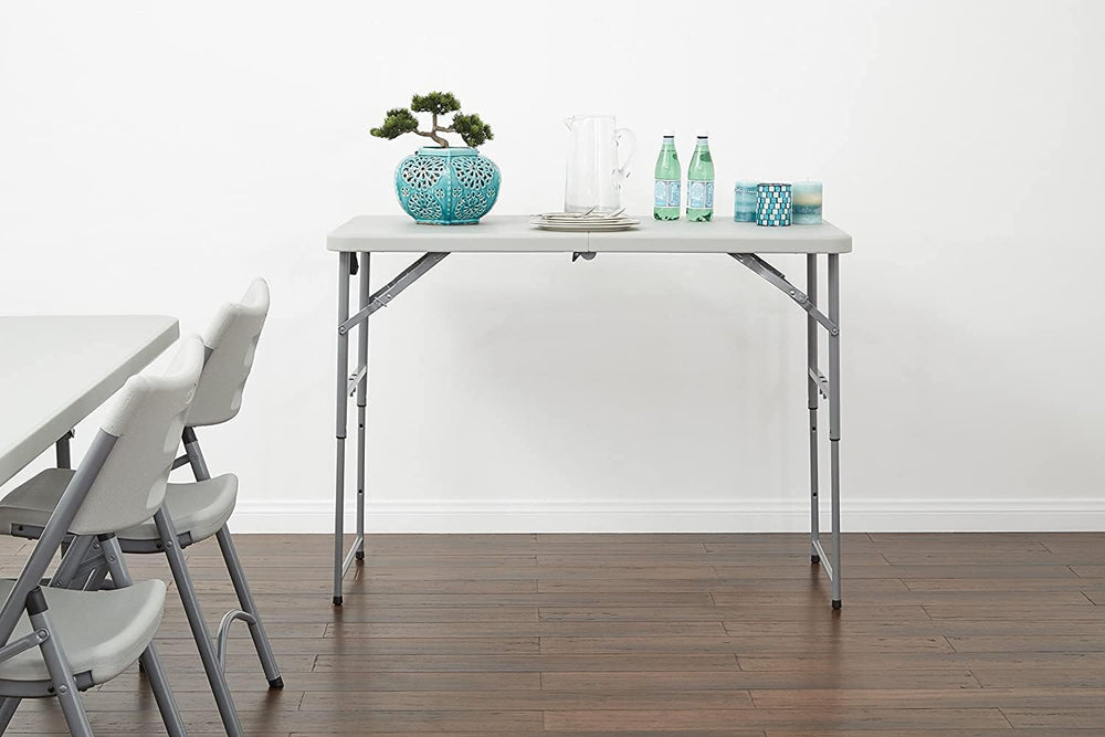 Office Star Resin Multipurpose Rectangle Table, 4-Feet Long, Height Adjustabl...