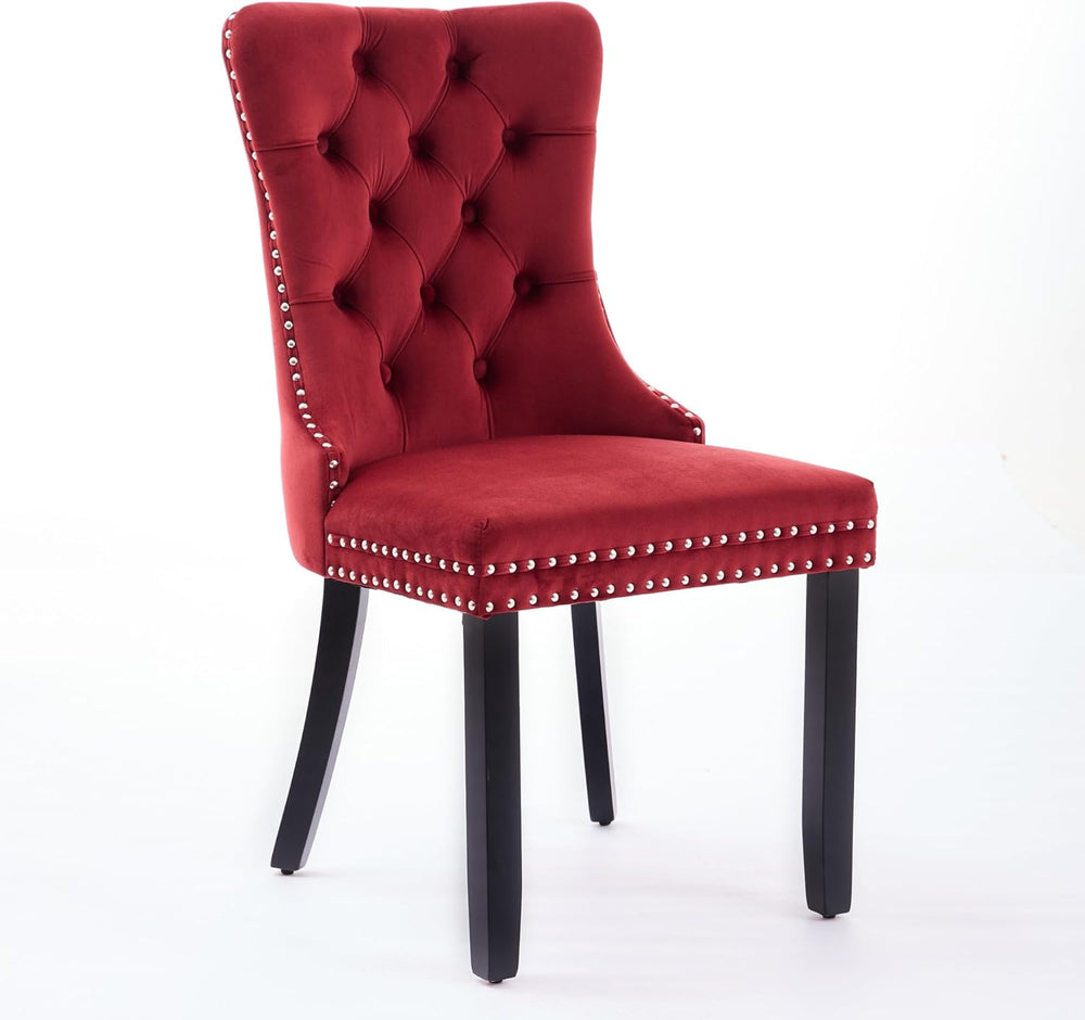 KEIKI Tufted Dining Room Chairs Set of 2, Velvet Kitchen Nailhead Trim Chairs...