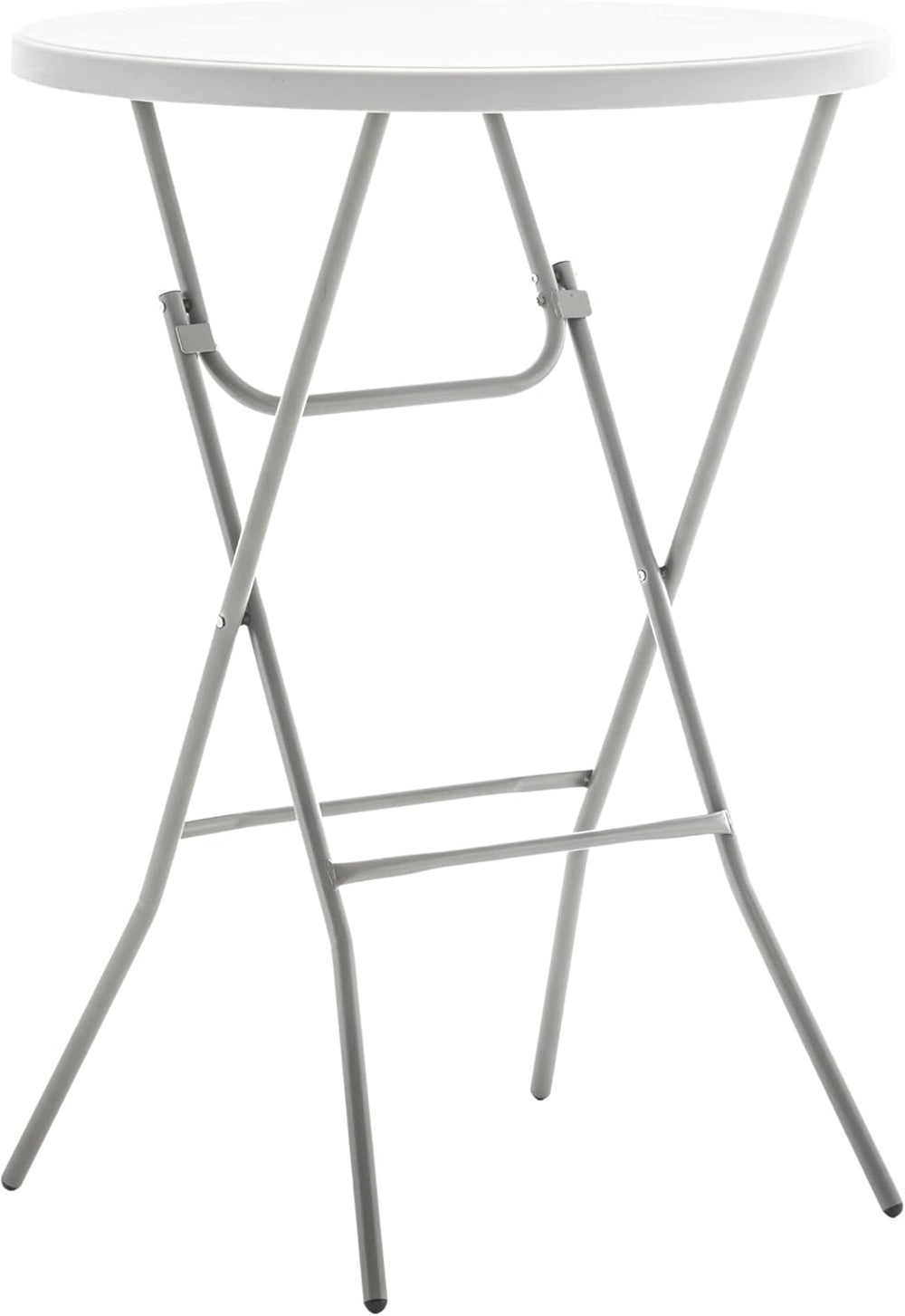 BTExpert 32" Round 43" Bar Height White Granite Plastic Folding Tab...