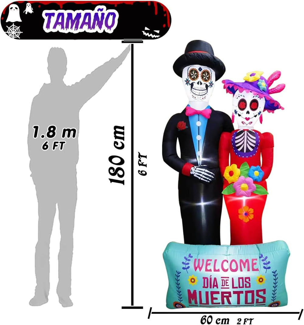 Dia De Los Muertos Decoration, 6 FT Halloween Inflatables Dรฉcor Day of The De...