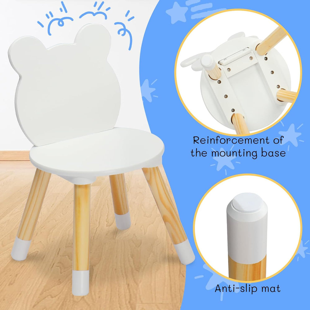 3 Pieces Multi-Activity Round Tables,Wood Table and Chairs Set,Study Dining R...