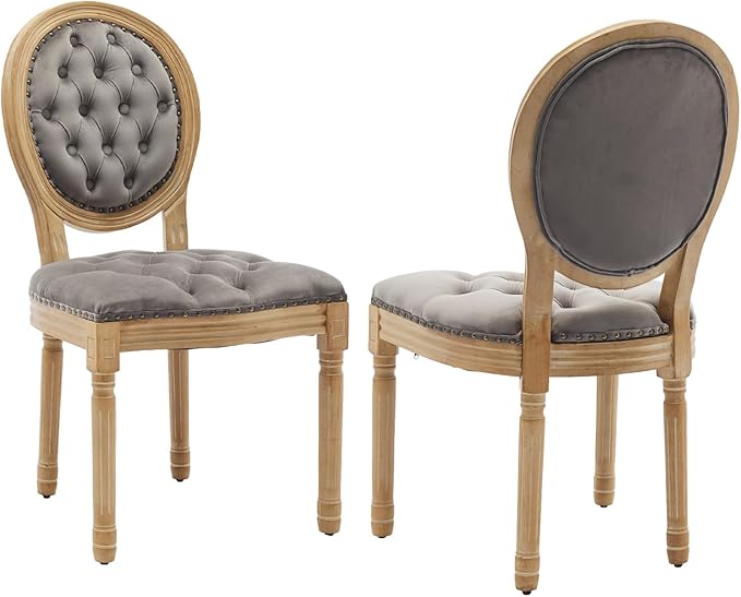 French Country Dining Chairs Set of 2,Farmhouse Upholstered Dining Room Chair...