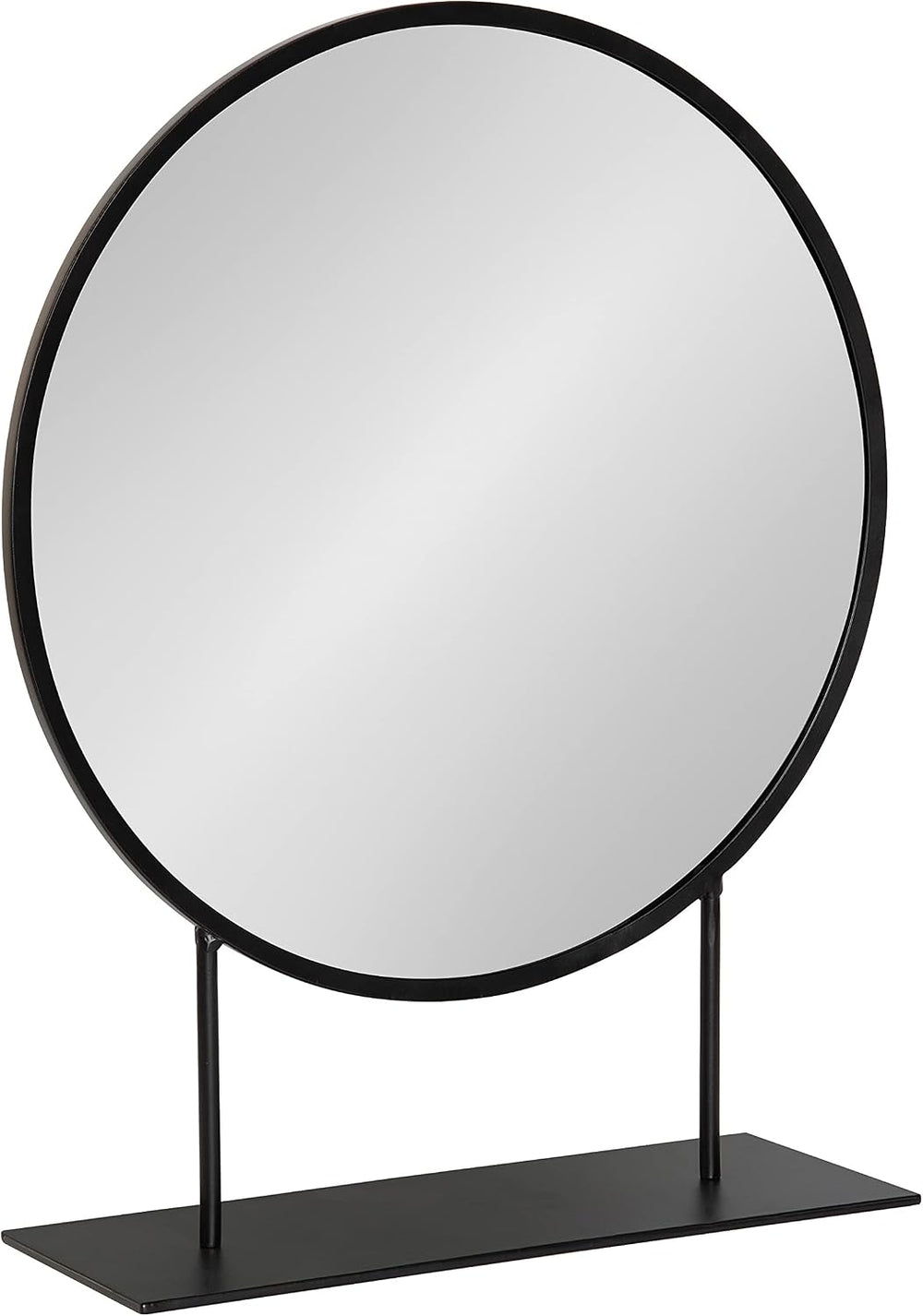 Kate and Laurel Rouen Modern Glam Round Metal Frame Table Mirror with Stand, ...