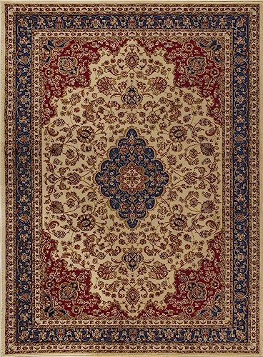 Kirsten Traditional Oriental Ivory Rectangle Area Rug, 8' x 10'