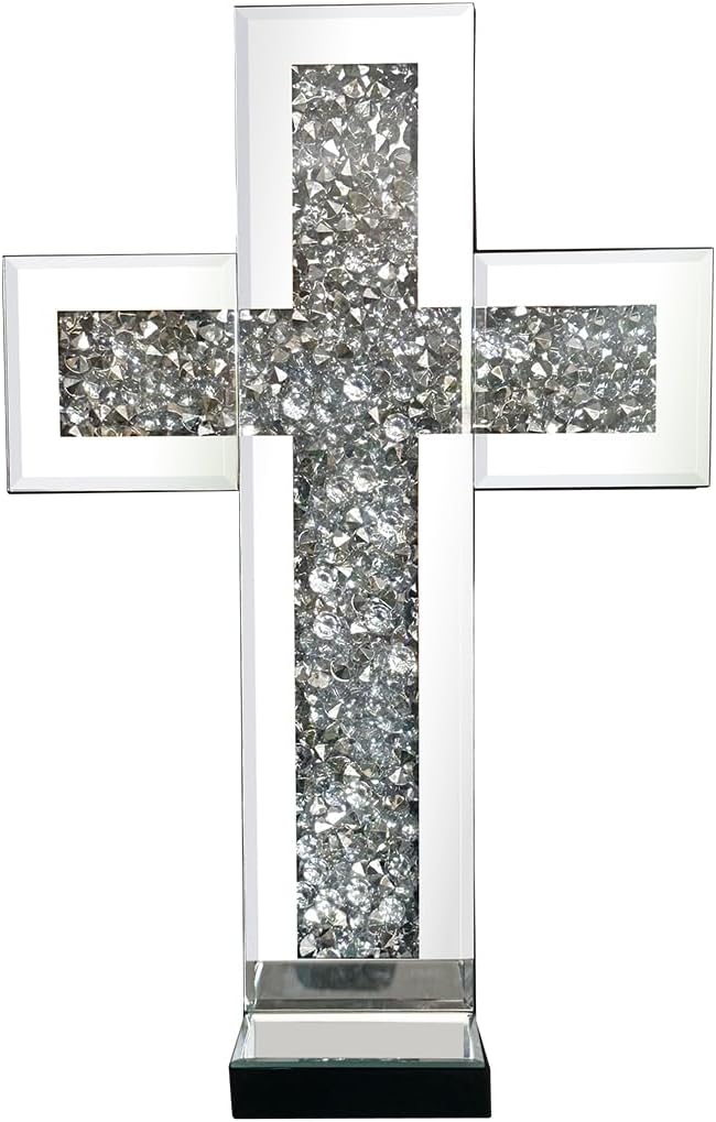 Mirrored Wall Candle Sconces Holder Set of 2, Wall Decor Living Room