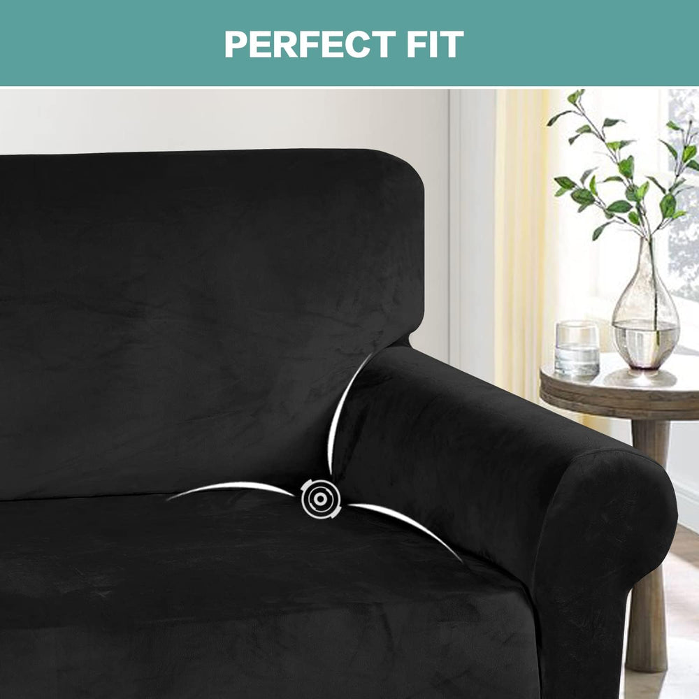 Turquoize Stretch Velvet Chair Cover Sofa Chair Covers for Living Room Armcha...