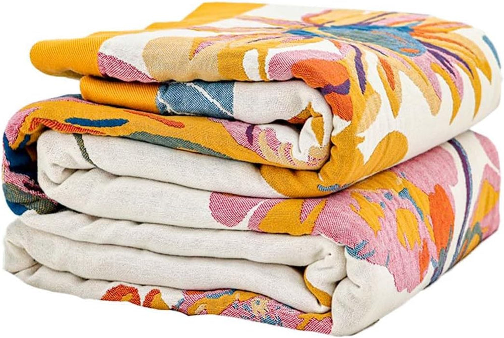 XIBLC Boho Throw Blanket, 100% Cotton Ultra Soft Luxury Throw Rustic Quilt, 6...