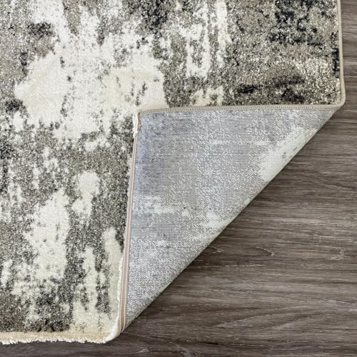LUXE WEAVERS Abstract Fringed Area Rug Gray 5x7
