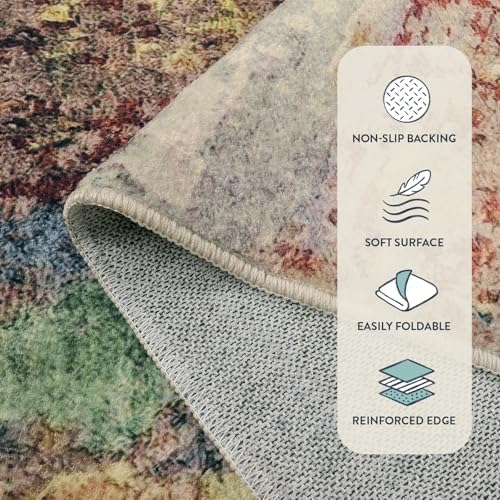 Lahome Modern Abstract Living Room Rug 8x10, Washable 8x10 Area Rugs for Bedr...