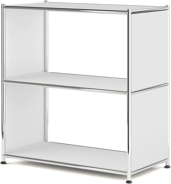 32-Inch 2-Tier Metal Bookcase, Open Shelf Storage Organizer for Living Room, ...