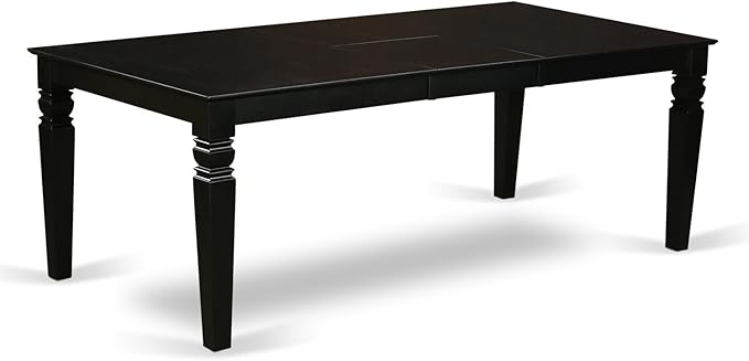 East West Furniture LGGR9-BLK-W 9 Piece Modern Dining Table Set Includes a Re...
