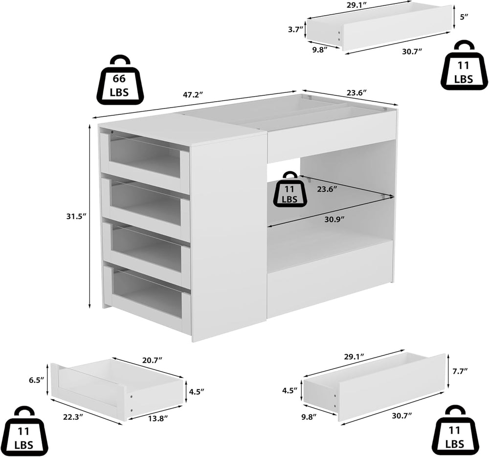 Glass Display Cabinet Closet Island, Glass Top Storage Cabinet for Retail, Co...