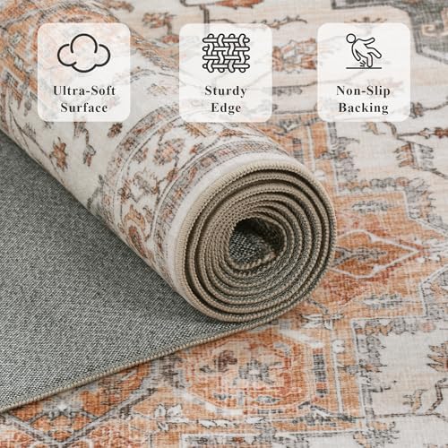9x12 Area Rug for Living Room Large Washable Vintage Area Rug
