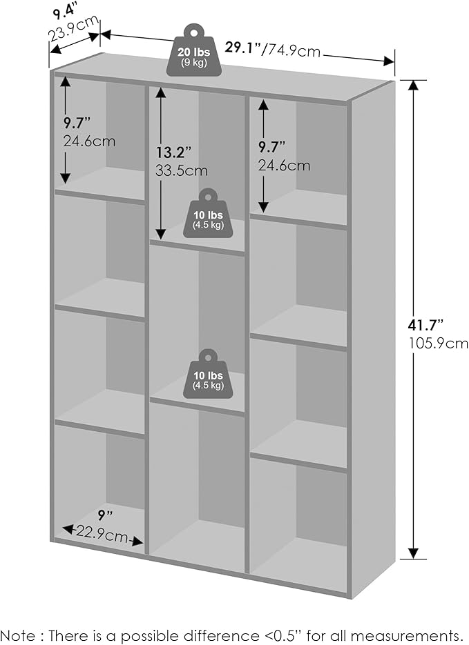 Furinno Reed Closet Organizers and Storage, 11-Cube Closet Organizer, Open