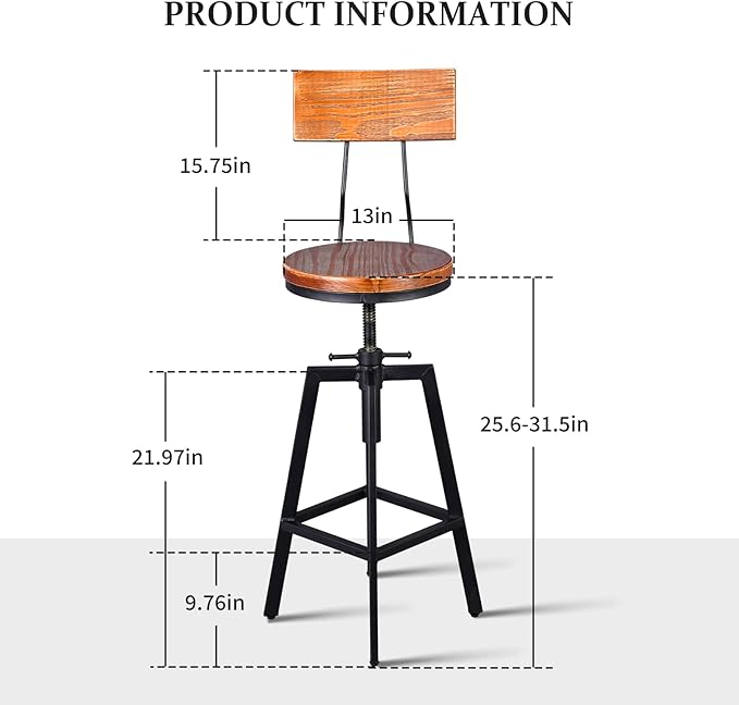 5 Pieces Industrial Dining Table Set Rustic Rectangular High Pub Table with C...