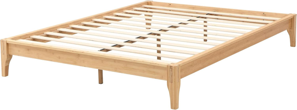 Merax Full Size Bamboo Japanese Joinery Bed Frame, Tools Free, Natural