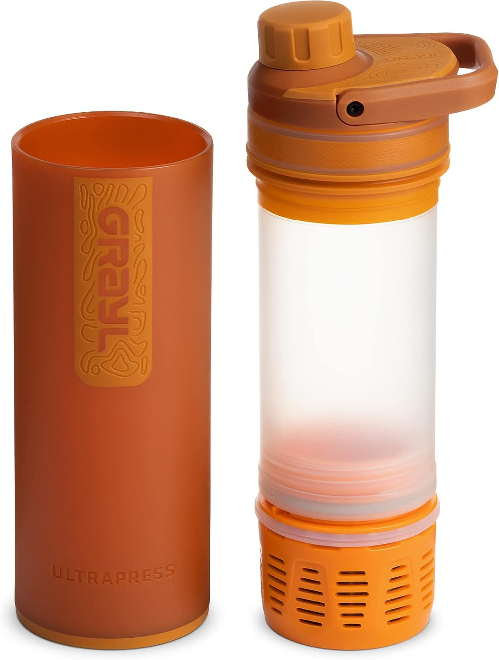 GRAYL UltraPress 16.9 oz Water Purifier & Filter Bottle, Mojave Redrock