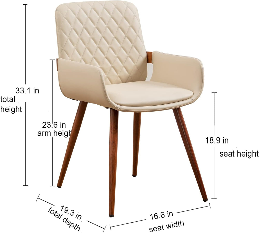 LUNLING Mid Century Modern Dining Chairs Set of 2,Accent Faux Leather Side Ch...
