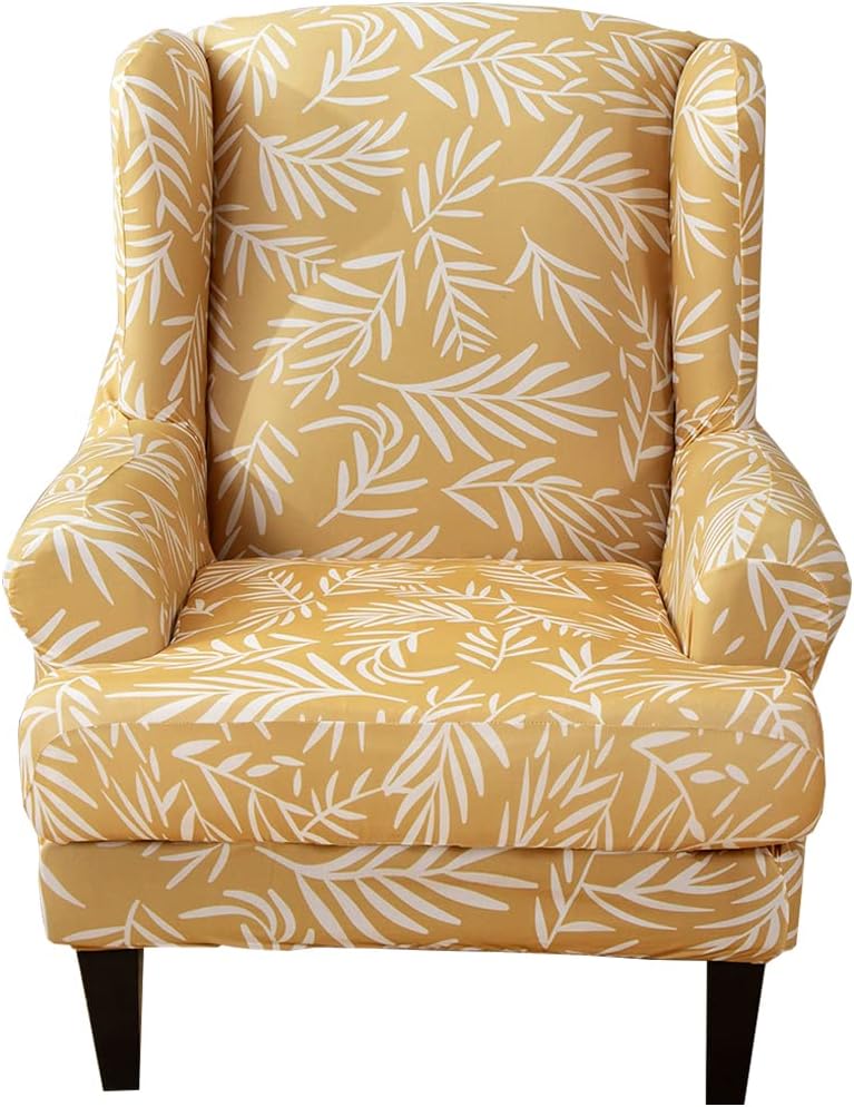 Wingback Chair Cover, Stretch Spandex Wing Chair Slipcovers 2 Piece, Wingback...
