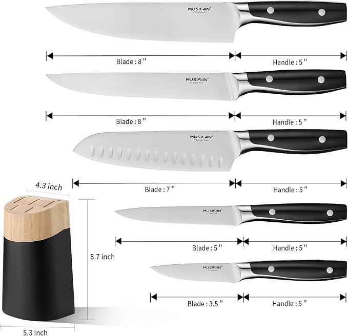6-Piece Knife Block Sets,Stainless Steel Kitchen Knife Set