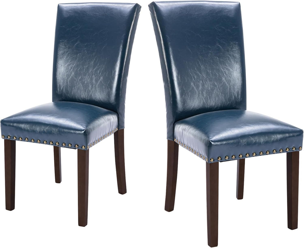 COLAMY Upholstered Parsons Dining Chairs Set of 2, PU Leather Dining Room Kit...