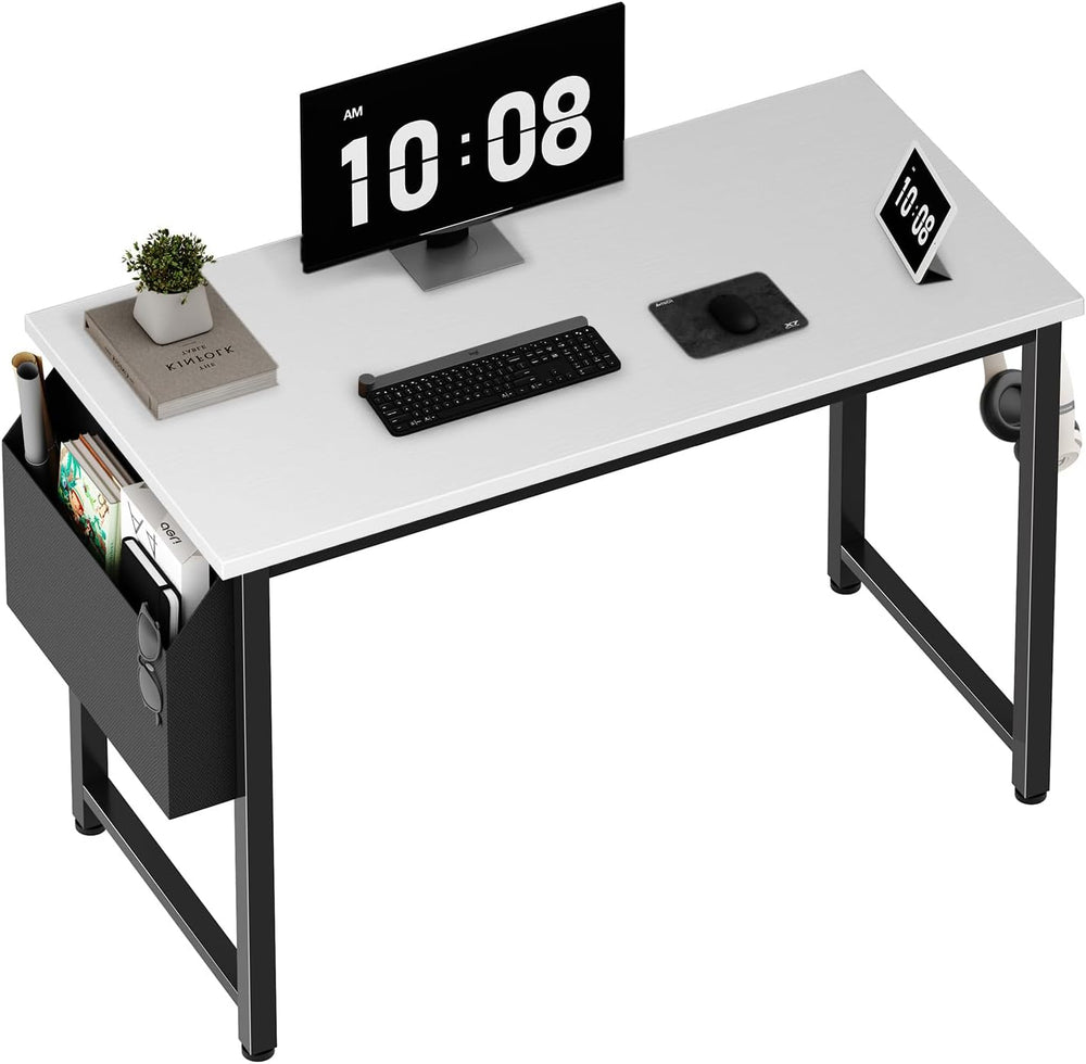 Lufeiya Computer Desk White Writing Table for Small Spaces Home Office 39 Inc...